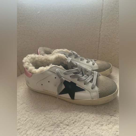 Golden Goose Superstar Shearling Sneaker White, Pink, Black NIB - Picture 2 of 13